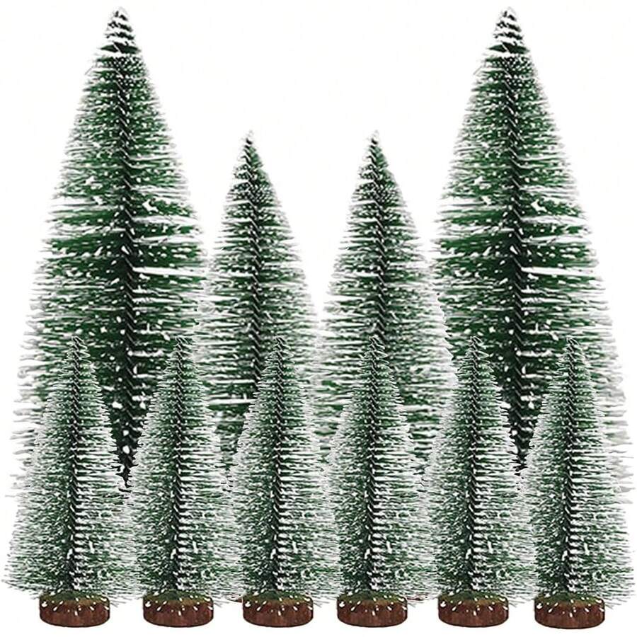 Pack Of 10 Mini Artificial Christmas Trees 10/15/20 Cm Miniature Christmas Tree Green Mini Christmas Tree Small Miniature Fir Mini Christmas Tree Decoration Gift Table Decoration DIY Shop Window - 1 - 查看 1