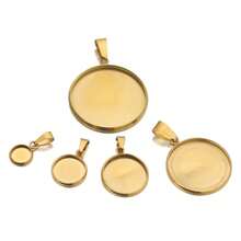 5pcs 18K Gold-Plated Round Disc Welding Bails, DIY Jewelry Necklace Pendant Making Accessories, Fit For Gemstone Setting