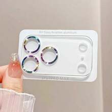 CD Pattern Integrated Lens Film Compatible With Apple 17 Pro Max/16/15/14/13/12/11 Pro Plus Mini 17 Air, Transparent Metal Lens Sticker Film, Tempered Glass High-Definition Anti-Explosion Rear Camera Protective Film