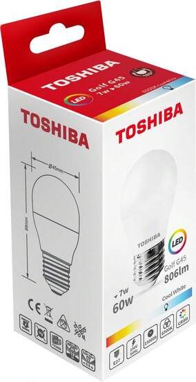  Lampadina LED Toshiba G45 E27 7W 6500K