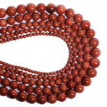 1 String 4/6/8/10mm Natural Stone Jinsha Stone Round Beads DIY For Earring Bracelet Ornaments Material Accessories - Đỏ - Xem 6