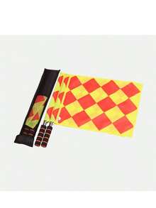 2pcs Checkered Boundary Flags, Referee Flags, Signal Flags, Football Referee Tools