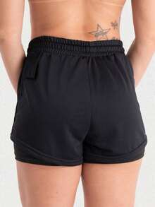 Women's 2-In-1 Dryfit Gym Shorts Kit: 3 Double Shorts For Training, Hiking And Other Sports - 黑色+藍色+灰色 - 查看 4