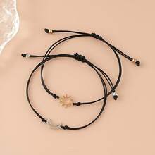 Fashion Alloy Sun, Moon, And Star Friendship Bracelet - Adjustable, Suitable For Casual Wear Or As A Gift - 混合顏色 - 查看 8