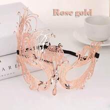 1 件圣诞化妆舞会面具金色精神半脸装饰道具狂欢节派对角色扮演服装 - 化裝舞會面具金色精神半臉裝飾 - 查看 4