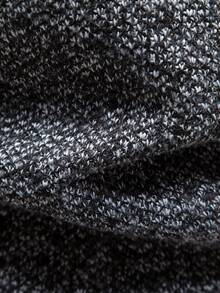 1pc Men's Solid Color Casual Comfortable Business Commute High Collar Half Zip Pullover Knit Sweater, Warm For Winter