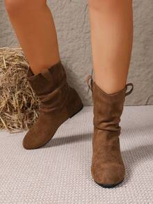 2-3cm Vintage Short Ankle Boots For Women, New 2025 Summer/Autumn Dress Wear, Chelsea Slim Boots - Brown - View 3