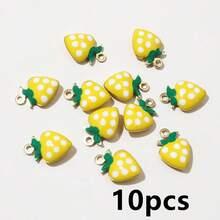 10-20pcs Enamel Cherry Apple Strawberry Fruit Charms Pendant 11x8mm Stainless Steel DIY Jewelry Making Accessories Supplies - Fruit - View 22