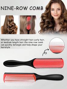 6pcs Styling Comb Set, New Upgrade Curl Defining Brush, 9-Row Cushion Nylon Styling Brushes, Mist Spray Bottle For Hair Bottle 200ml, Teasing Hair Brush, Rat Tail Comb, Edge Brush, Hairdressing Tools, Hairdressing Products And Accessories, From Ponytails To Braids And Sleek Edges, This Set Is Perfect For Managing Fine, Soft Hair, While Offering Precision For Styling And Parting - Multicolor - View 4