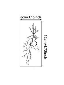 2pcs/1pc Lightning Bolt Waterproof Long-Lasting Temporary Tattoo On Back Of Hand, Intricate Vein Shape Design, Easy To Apply, Suitable For Neck, Arm, Leg, Back, Unisex