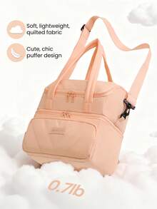 12L Large Capacity Outdoor Picnic Lunch Bag With Adjustable Shoulder Strap, Double Layer Large Cooler Tote Bag, Waterproof Thermal Insulated Food Container Bag For Adults, Portable Lunch Box Carrier Small Lunch Bag Fruit Snack Storage Handbag Suitable For Female Male Work Travel Hiking Picnic Handbag Bag School Stuff Lunch Bag For Women Cooler Bag Lunch Box For School