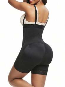 1 pieza Enterizo completo reductor de talla plus con faja de control de abdomen y entrenador de cintura de alta compresión - Negro - Ver 3