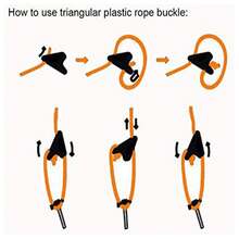 Ultra-Light Tent Rope Tensioner, Suitable For Outdoor Camping Hiking Tent Canopy Sun Shelter (Black, Fits 1-2.5mm Tent Ropes) - Black - View 2