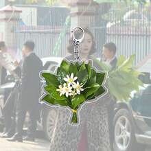 2025 New Style Evil Avoiding Grapefruit Leaf Keychain Funny Acrylic Lucky Charm Original Gift