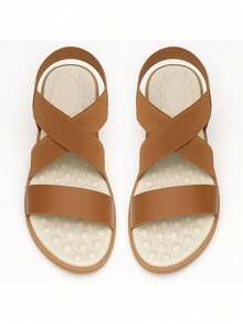 Women's Flat Orthopedic Anatomical Sandal For Heel Spurs And Plantar Fasciitis - Rỉ Nâu - Xem 5