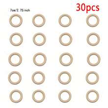 5/10/20/30 pezzi Anelli in legno grezzi, cerchi di legno di colore solido naturale, adatti per gioielli con nappe, artigianato e decorazione