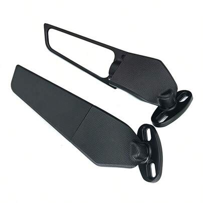 Motorcycle Rearview Mirror Spoiler Set - Adjustable, Enhanced Visibility With CNC Aluminum Wind Wing For Super Sport Bikes