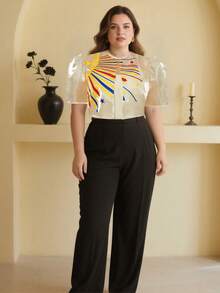 Blusa filipiniana moderna, filipiniana de talla grande, blusa de cardigan con mangas de pie con estampado de rayas, elegante y temperamento de las damas, manga de globo, ropa de mujer, Acción de Gracias, Blusa de Acción de Gracias