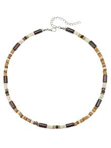 1 件男士波西米亚风格天然椰子壳串珠项链，适合日常休闲佩戴，男友礼物 - 彩色 - 查看 3