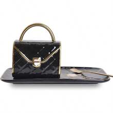 Unique Ceramic Pink Blue Coffee Mug Cup And Saucer Set And Spoon Cute Fancy Girly Afternoon Tea Set Purse Gift 10 Oz/300 Ml Black