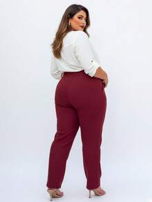 Women's Plus Size Tailored Pants - Color caoba - Ver 4