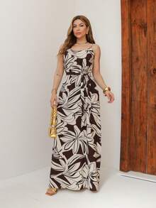 Summer Total Print Dress - Cà phê - Xem 1