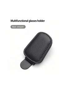 Multi Function Car Sunglasses Clip, Sunglasses Holders For Car, Magnetic PU Leather Fashion Glasses Holder For Car Visor,Sunglass Holder Organizer Visor Clip, Stylish Round Frame Organizer ,Car Interior Accessories, Magnetic Glasses Clip, Ticket Clip For Car