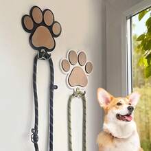 1pc Thickened Pet Leash Storage Hook, Dog Paw Pattern Multifunctional Rustic Wooden Hook Suitable For Pet Supplies Storage, Towel & Clothes Hanger