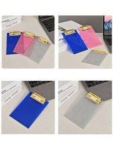 1pc Shiny Acrylic Clipboard [Each Production Batch May Have Different Variations, (Some May Have Black Rubber On Both Sides Of The Clip), With Slight Differences In Color And Material, And Color Differences May Also Be Caused By Photography Environment And Lighting. Please Refer To The Actual Product. Those Who Are Particular About This, Please Purchase Carefully.] - Durable Material, Shiny Clipboard, Adorable Hanging Clipboard, Suitable For Office And School Supplies - Multicolor - View 3