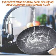 Sartenes con Revestimiento Antiadherente, Sartn de Piedra Libre de PFOA, Conduccin Uniforme y Rpida, Apto Universal para Estufas de Gas, Elctrica, Cermica etc. Juego de 3pzas - 20 centímetros - Ver 6