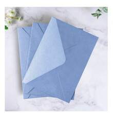 25 件/套雾蓝色高级信封，配有 25 张金色贴纸，适合邀请函、贺卡、生日派对、卡片、办公室、耐用经典设计、圣诞节和万圣节礼物 - 霧藍色 - 查看 2