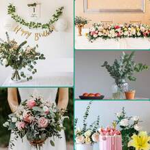 保存完好的桉树枝，DIY插花，家庭结婚周年纪念装饰