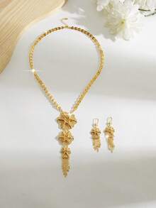 Mgyi goldfarbene Kupfer modische und hochwertige Luxus Retro für Frauen, 18 Karat vergoldete elegante Luxus quadratische Design Halskette für Frauen, geeignet für Nigeria, Dubai, Naher Osten, Saudi-Arabien Braut Hochzeit, täglicher Gebrauch, Hochzeitsjubiläumsgeschenk, Halloween Geschenk für Freunde