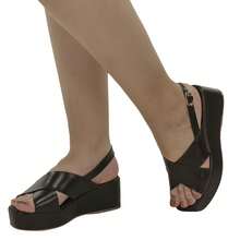 LAZZLU SHOES Women's Wedge Sandal Medium Platform Wide Straps - Rust Brown - View 2