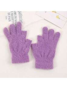 Warm Plush Gloves For Women, Thickened Warm Touchscreen Fingerless Gloves, Suitable For Outdoor Sports, Cycling In Winter. Valentine's Day Gift