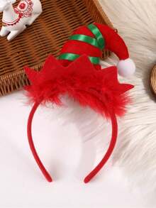 1 Stück Weihnachts-Elfen Haarband, süßer rot-grün gestreifter Weihnachts-Elf Haarschmuck, Party-Stil, Kostümzubehör, Feiertags-Party Dekoration - Verschiedenfarbig - Übersicht 5