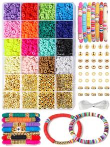 1000/2000/3000/2060pcs Polymer Clay Bead Assortment, Black & White Clay Bead Set, DIY Jewelry Making, Necklace, Anklet, Bracelet And Phone Chain Craft, Friendship Bracelet Beads, Birthday/Christmas Gift