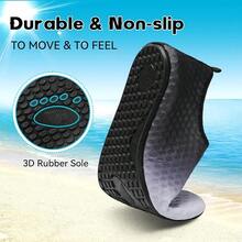Scurtain Barefoot Water Shoes For Women Men Beach Swim Aqua Socks Summer Quick-Dry Sandals Slippers - 灰黑 - 查看 5