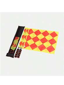 2pcs Checkered Boundary Flags, Referee Flags, Signal Flags, Football Referee Tools