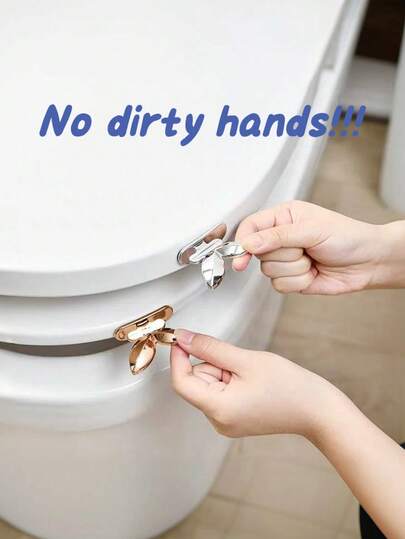 1 Pack 6/2, Toilet Seat Handle, Dirt Free Hand Toilet Handle, Self-Adhesive, Hole Free, Reusable, Practical Bathroom Accessories