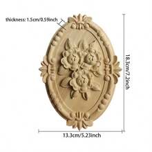 5 pezzi Decorazioni in legno intagliate a forma di rosa non dipinte, 21 x 15 cm, adatte per armadi, porte, mobili, pareti, ingressi, uffici, vacanze, decorazione fai-da-te