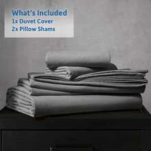 Soft Prewashed California King Duvet Cover Set, 3 Piece, Zipper Closure, 104x98 Inches Duvet Cover And 2 Pillow Shams - No Comforter,  In 2025 - 灰色(無被子) - 查看 9