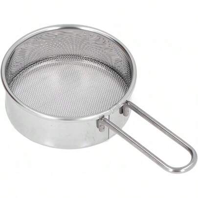 CHICIRIS Tamiz, Colador de Malla de Acero Inoxidable de 2,5 Pulgadas, Tamiz de Harina Redondo con Asa, Malla 40(Un tamiz de harina)