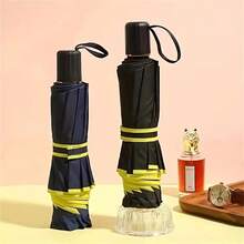 10-Rib Double Layer Large Folding Umbrella, UV Protection, Waterproof, Windproof, Compact Umbrella Suitable For Men And Women - 3-front-facing - View 2
