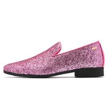 UUBARIS Mens Loafers Dress Shoes Pull-On Driving Shoes Tuxedo Suit Shoes - 粉色 - 查看 2