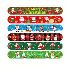 12/24 Pulseiras de Estalo de Natal - Designs Festivos de Papai Noel e Feriados, Pulseiras Duráveis de PVC para Lembrancinhas de Festa, Enfeites de Meia e Recompensas em Sala de Aula