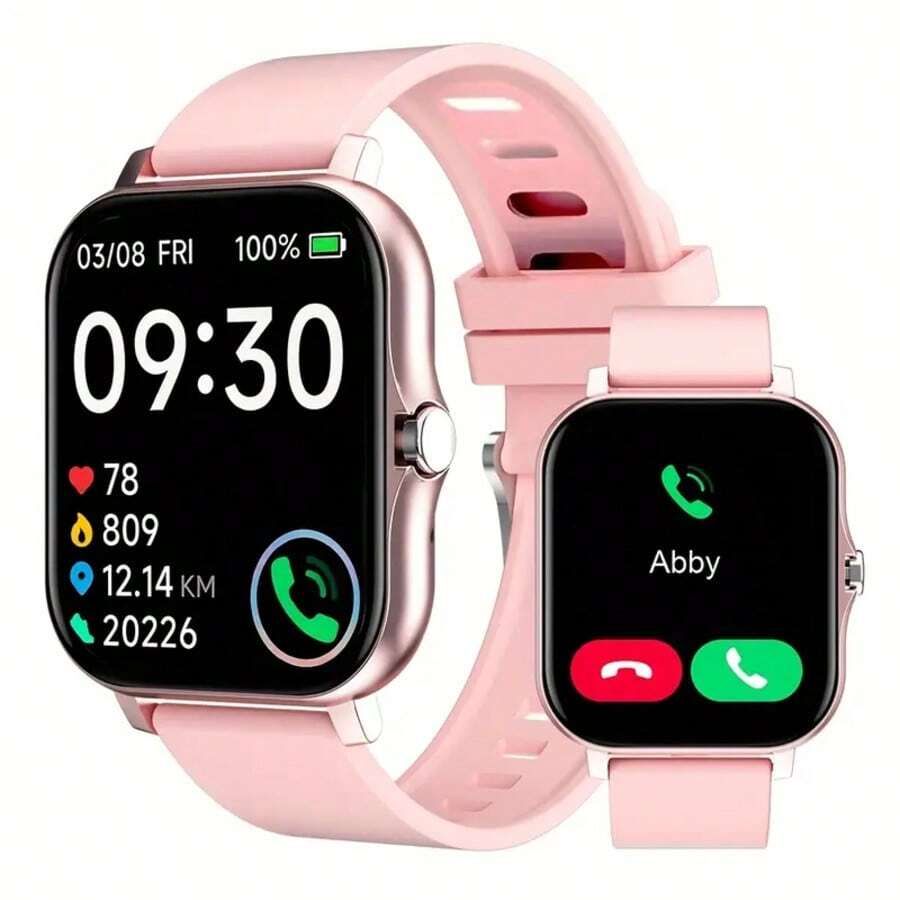 Reloj Inteligente con Llamadas Inalámbricas | Pantalla Táctil HD de | Compatible con Sistemas IOS y Android | Configuración para Fondo del Dial | Ideal como Regalo Festivo, Recordatorio de Mensajes, Juegos, Música entre otras funciones, Control Musical en el Reloj, Rastreador Diario de Actividades, Diseño Elegante Smartwatch, Teconología Portátil Moderna, Cargable Recargable, Dispositivo Duradero e Innovador, Multifuncionalidad Total, - Rosa - Ver 1