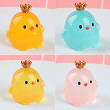 1/2/4 تمثال صغير لتاج الدجاجة الجميلة للسيارة، حيوان أليف مميز للسيارة، إضاءة ليلية الاستخدام كديكور داخلي للسيارة، عنصر ديكور للسيارة