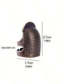 1pc Vintage Metal Woven Thimble With Polka Dot Design - Precision Sewing Finger Protector, Adjustable Size, Retro Style Finger Guard