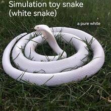 Lifelike Extra Long Green Snake/White Snake/Miniature Black Snake, Soft Rubber Giant White Snake, Soft Rubber Giant Green Snake, Prank Snake, Prank Realistic Cobra, Prank Gadget, Super Long Realistic Snake, Cobra Model, Birthday Gift, Present, Toy - Multicolor - View 3